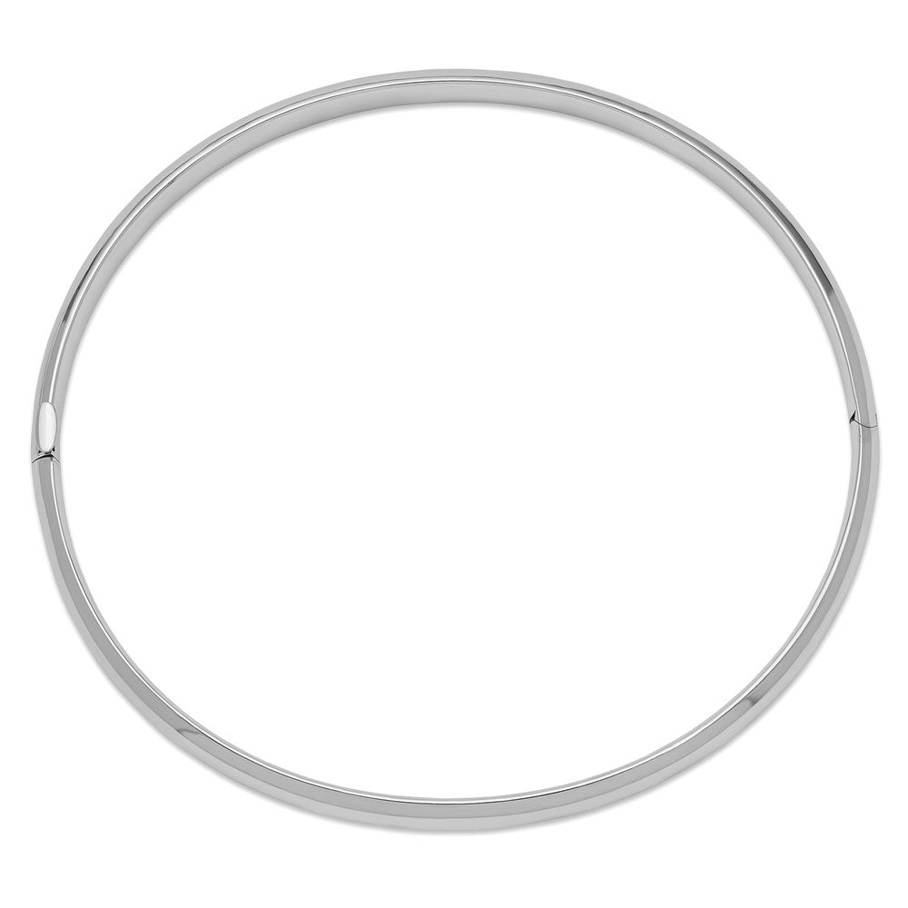 14k White Gold High Polished 5.0mm Hinged Bangle