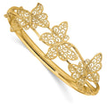 14K Filigree Butterfly Hinged Bangle Bracelet