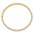 14k 3/16 w/White Rhodium Criss-Cross Children's Hinged Bangle