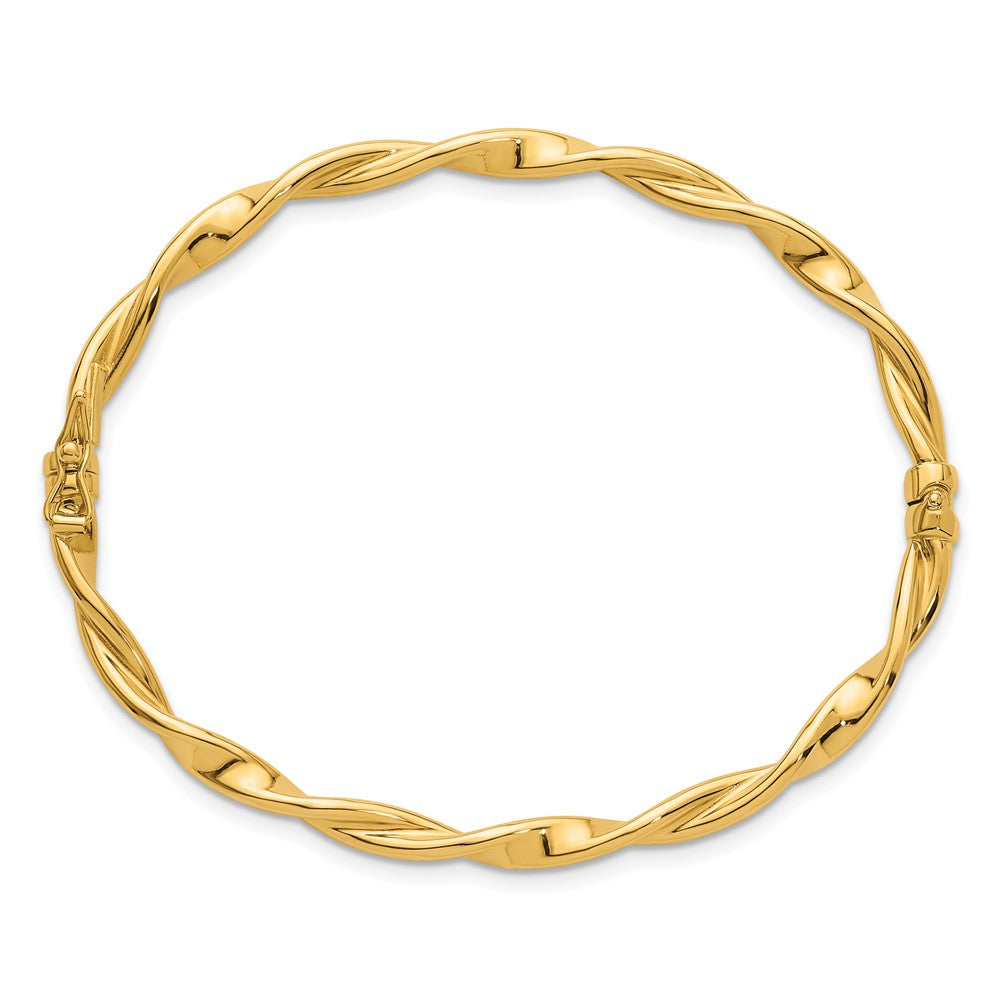 14k Polished Twist Bangle