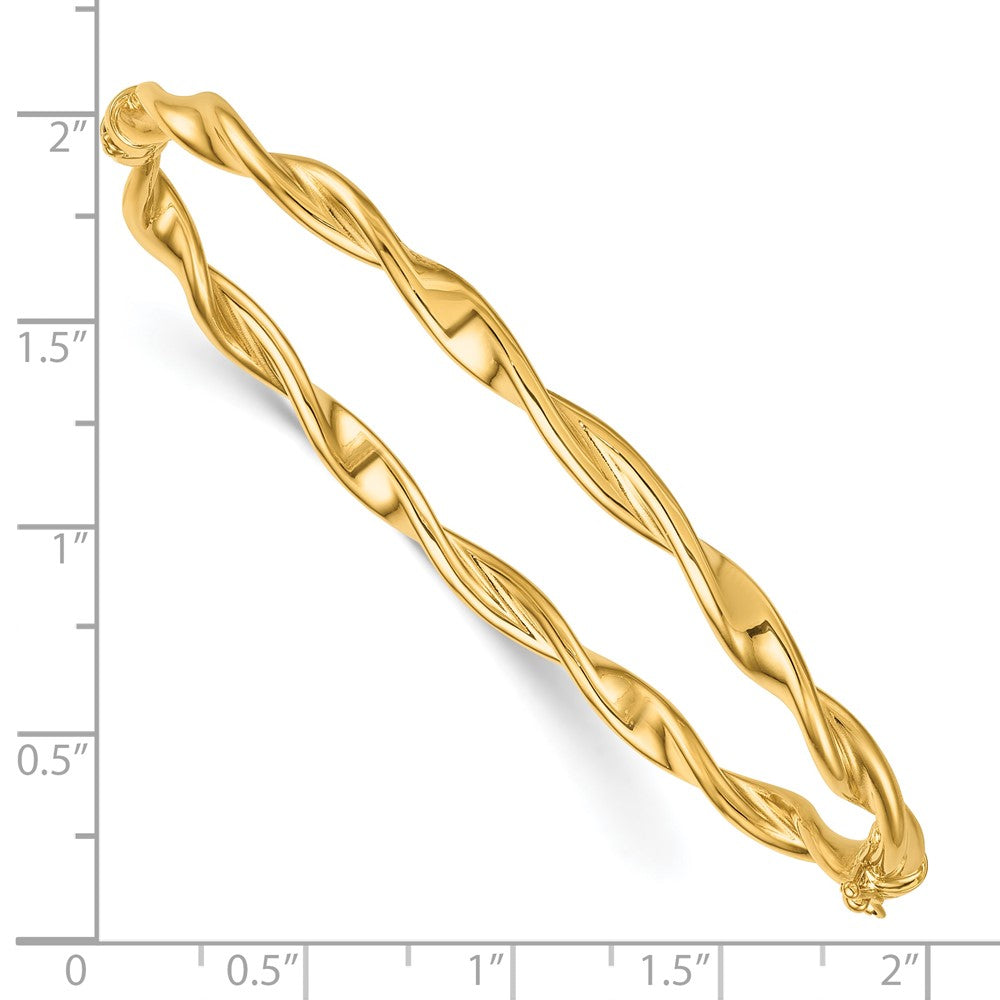 14k Polished Twist Bangle
