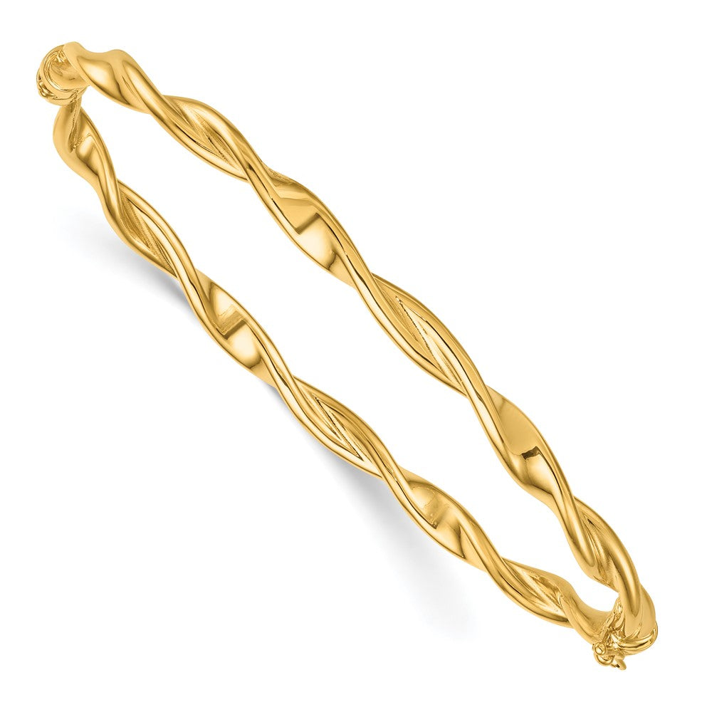 14k Polished Twist Bangle