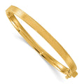 14k Polished Diamond-Cut Textured Hinged Bangle Bracelet