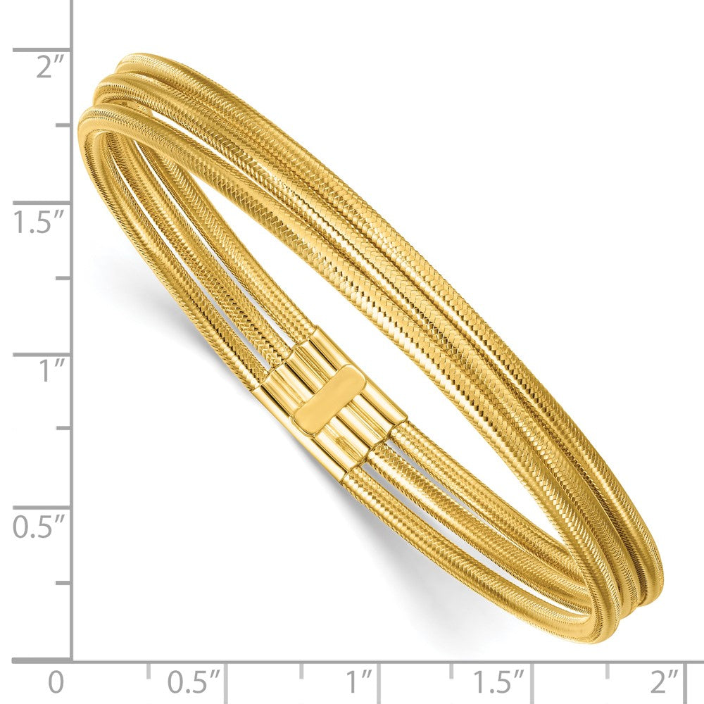 14k 3 Strand Mesh Stretch Bracelet