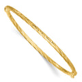 14k Polished and Diamond-cut Twisted Hinged Bangle