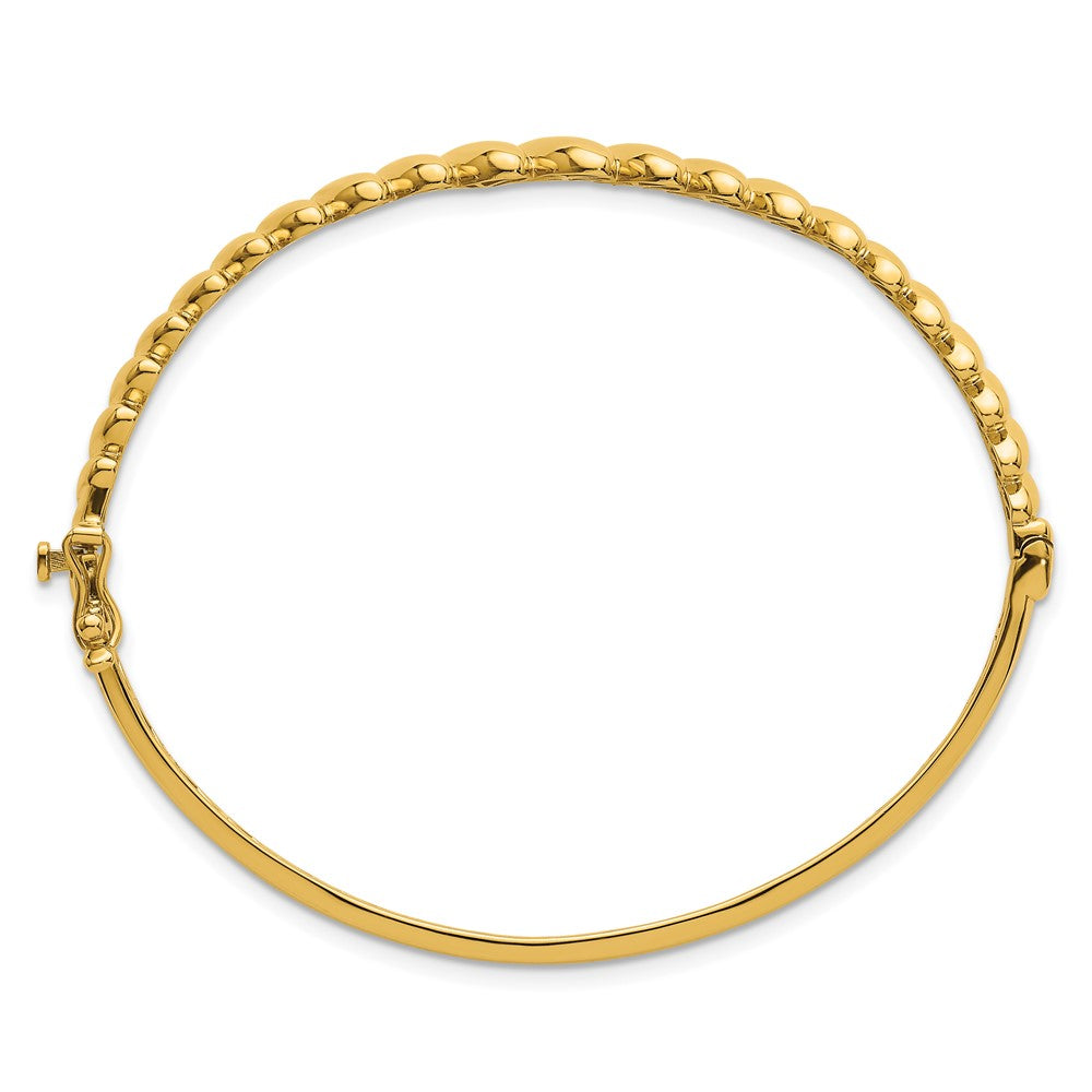 14k Polished Graduated Oval Fancy Hinged Bangle