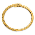 14k Polished Fancy Byzantine Hinged Cuff Bangle Bracelet