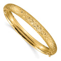 14k 5/16 Diamond-cut Fancy Hinged Bangle Bracelet