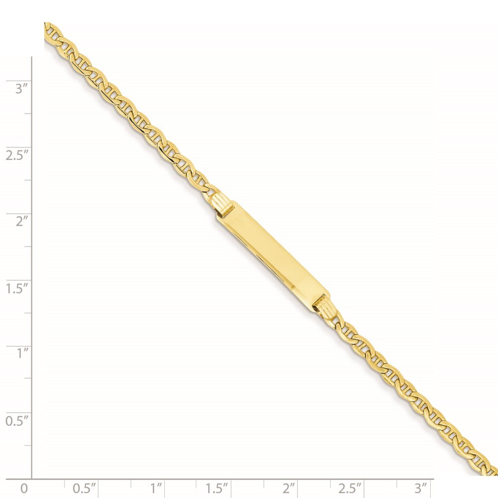 14k Semi-Solid Anchor Link ID Bracelet
