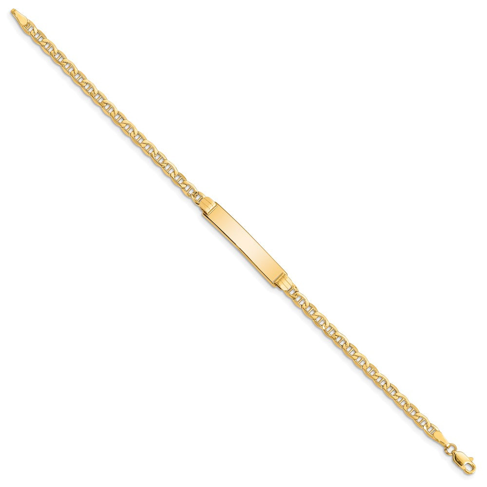 14k Semi-Solid Anchor Link ID Bracelet