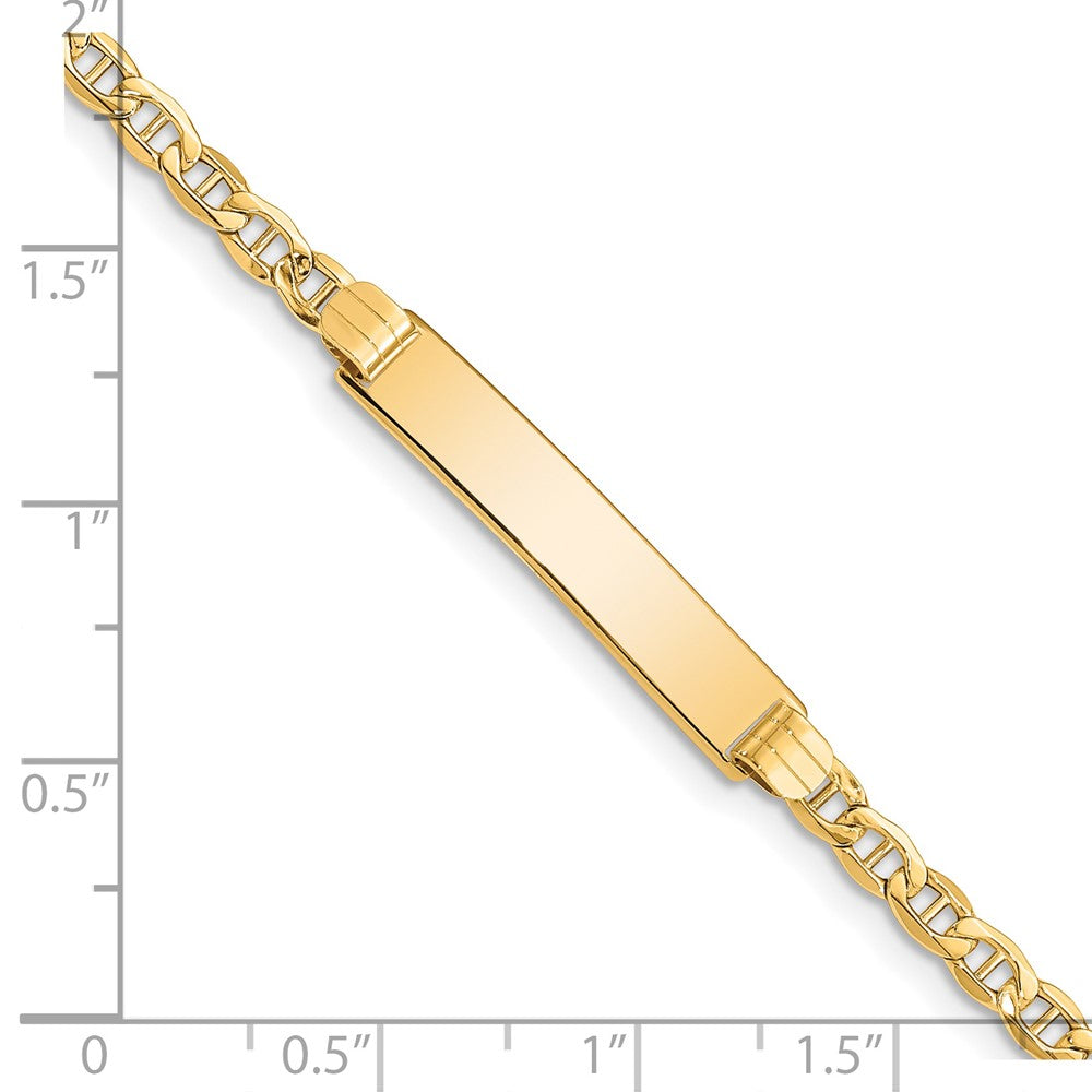 14k Semi-Solid Anchor Link ID Bracelet