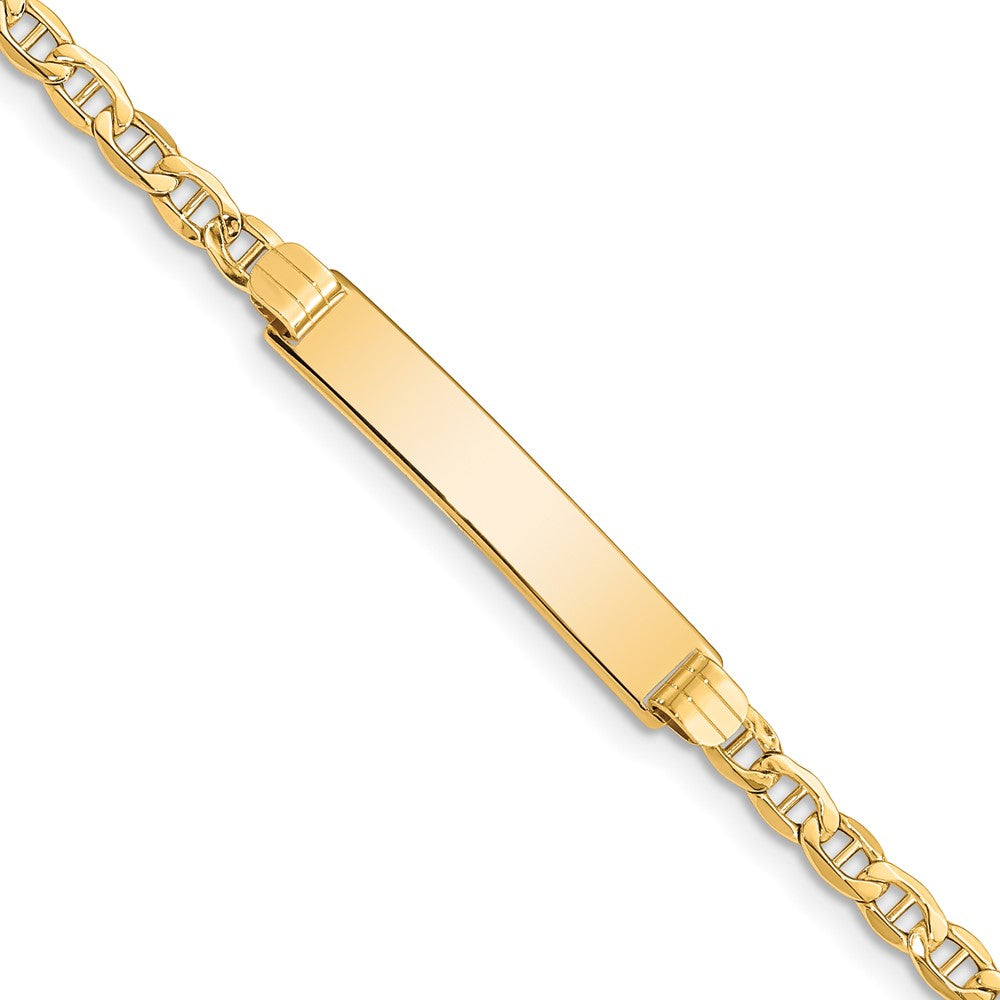 14k Semi-Solid Anchor Link ID Bracelet