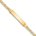 14k Semi-Solid Anchor Link ID Bracelet