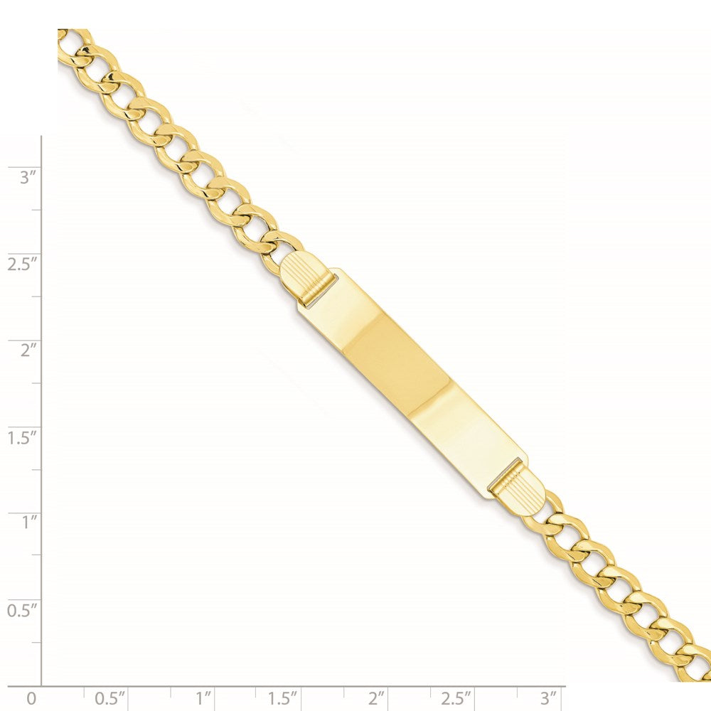 14k Semi-solid Curb Link ID Bracelet