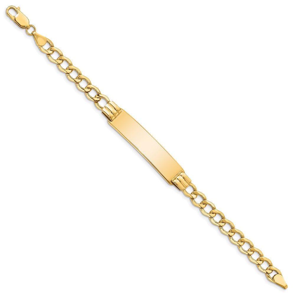 14k Semi-solid Curb Link ID Bracelet