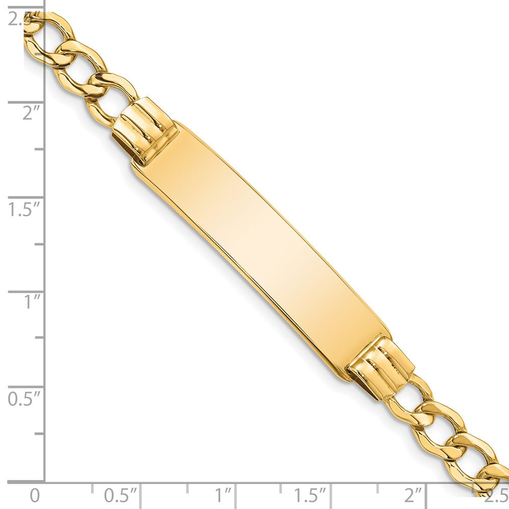 14k Semi-solid Curb Link ID Bracelet