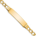 14k Semi-solid Curb Link ID Bracelet