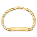 14k Polished Semi-Solid Cuban ID Bracelet