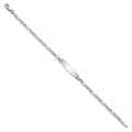 14K WG Semi-solid Soft Diamond Shape Figaro ID Bracelet