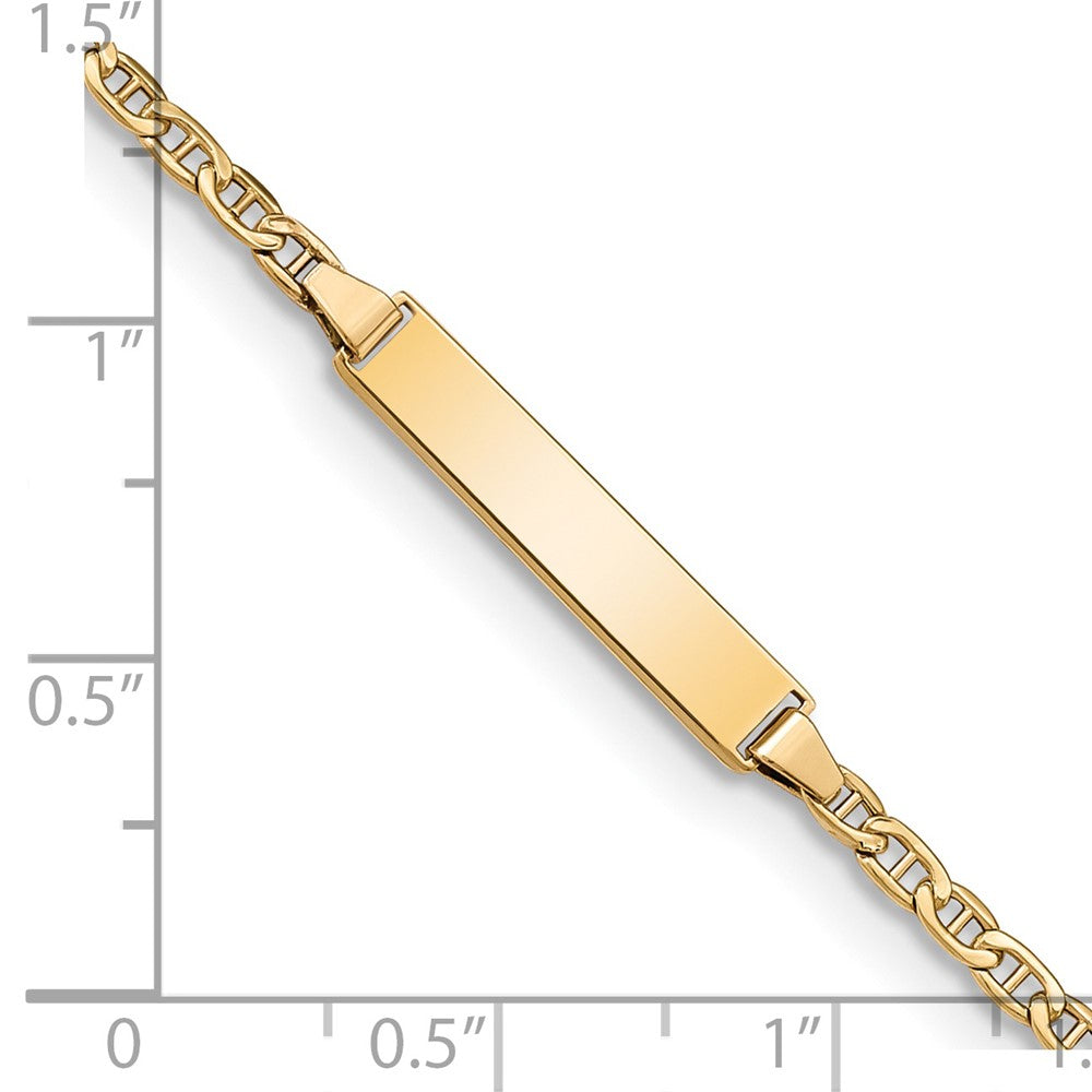 14k Semi-Solid Polished Anchor Link ID Bracelet
