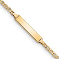 14k Semi-Solid Polished Anchor Link ID Bracelet