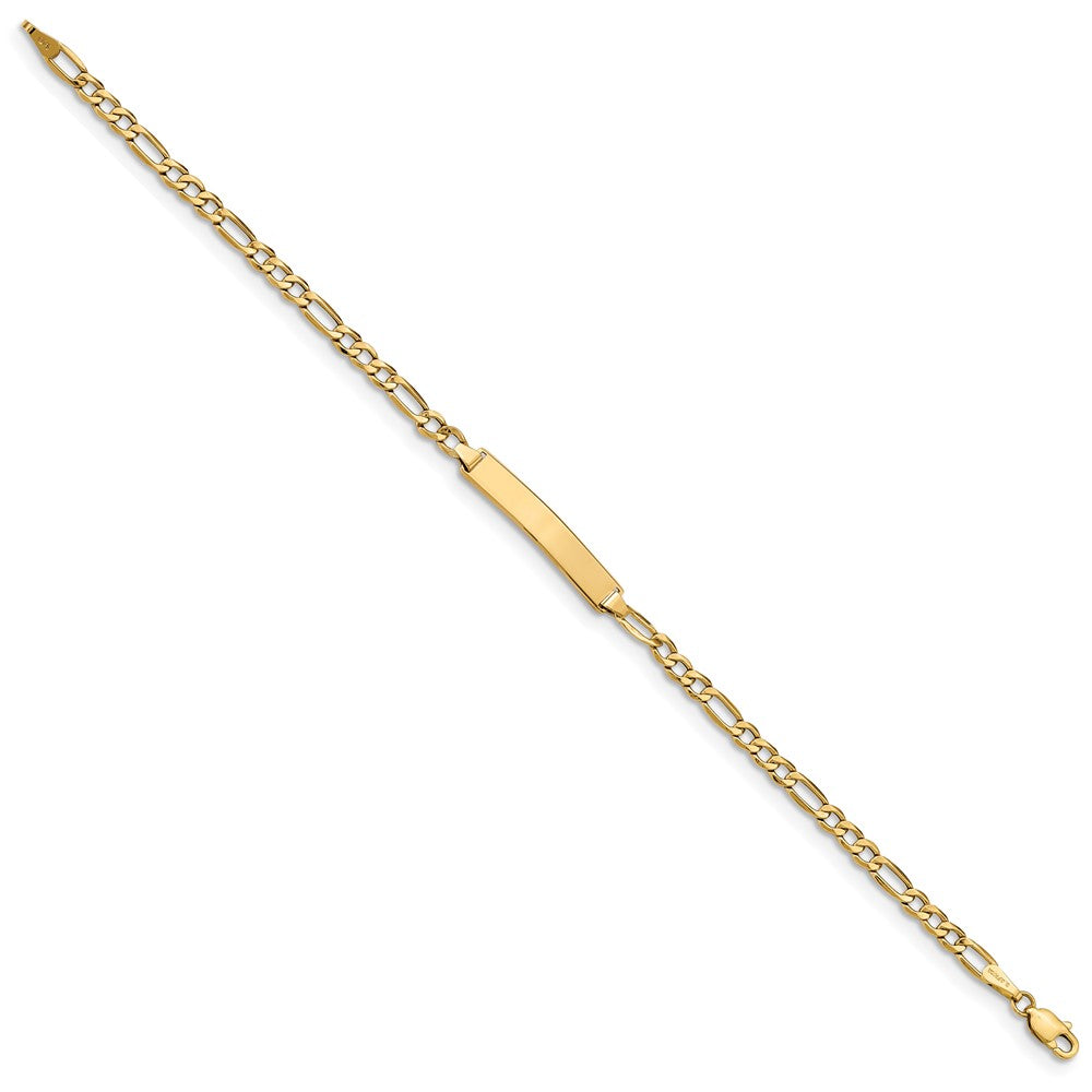 14k Semi-Solid Figaro Link ID Bracelet