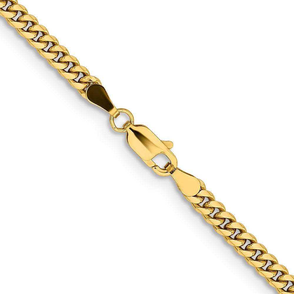 14k 3.5mm Solid Miami Cuban Chain