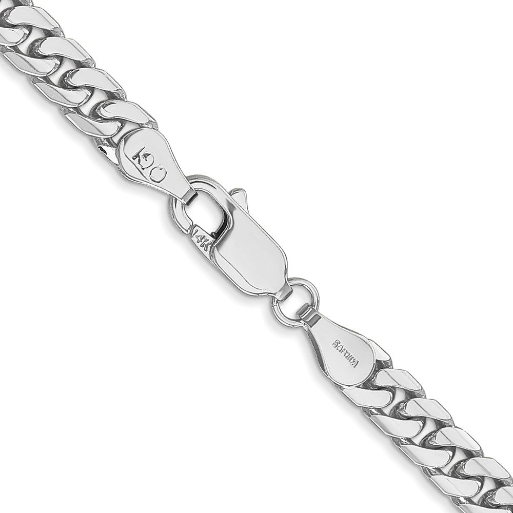 14k White Gold 4.3mm Solid Miami Cuban Chain