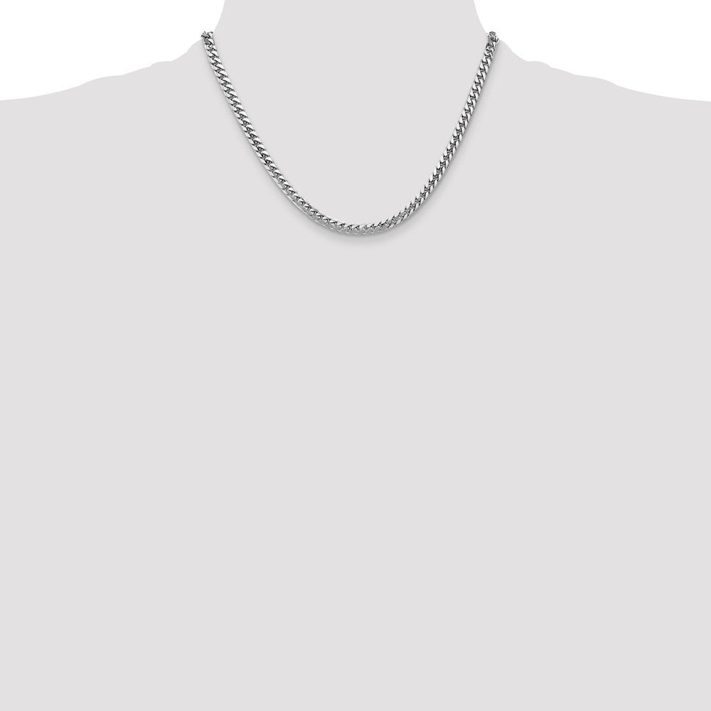 14k White Gold 4.3mm Solid Miami Cuban Chain