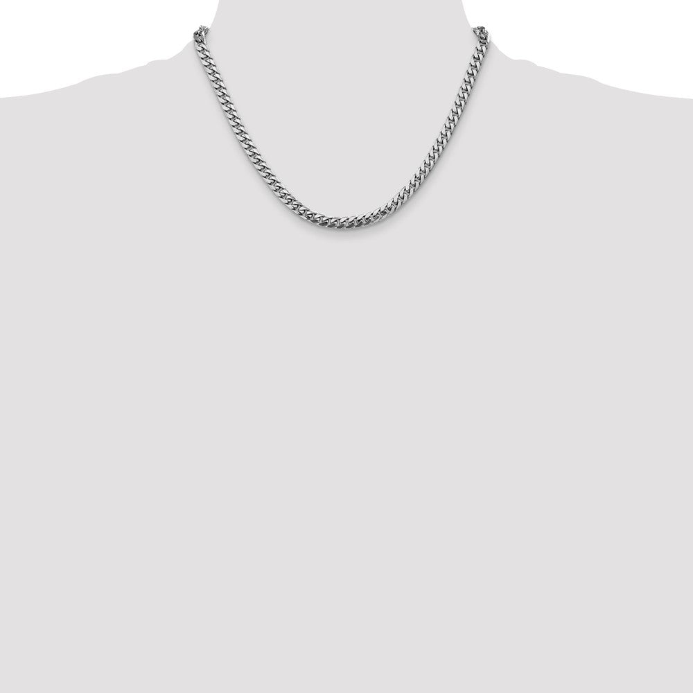 14k White Gold 5mm Solid Miami Cuban Chain
