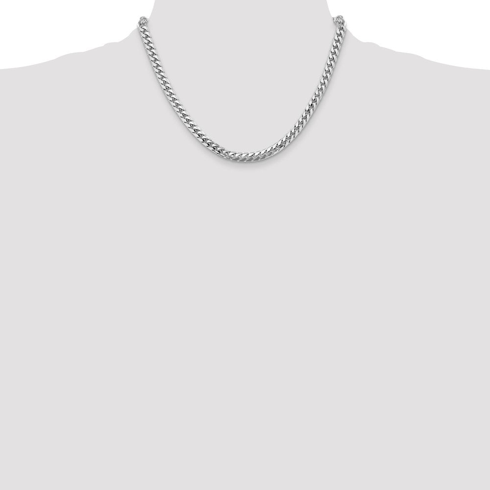 14k White Gold 5.5mm Solid Miami Cuban Chain