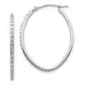 14k WG Diamond Fascination Diamond Dust/Accent Oval Hoop Earrings