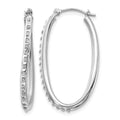 14k WG Diamond Fascination Diamond Dust/Accent Oval Hoop Earrings