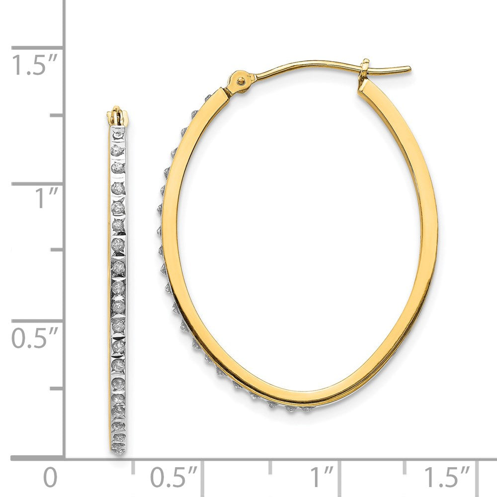 14k Diamond Fascination Diamond Dust/Accent Oval Hoop Earrings