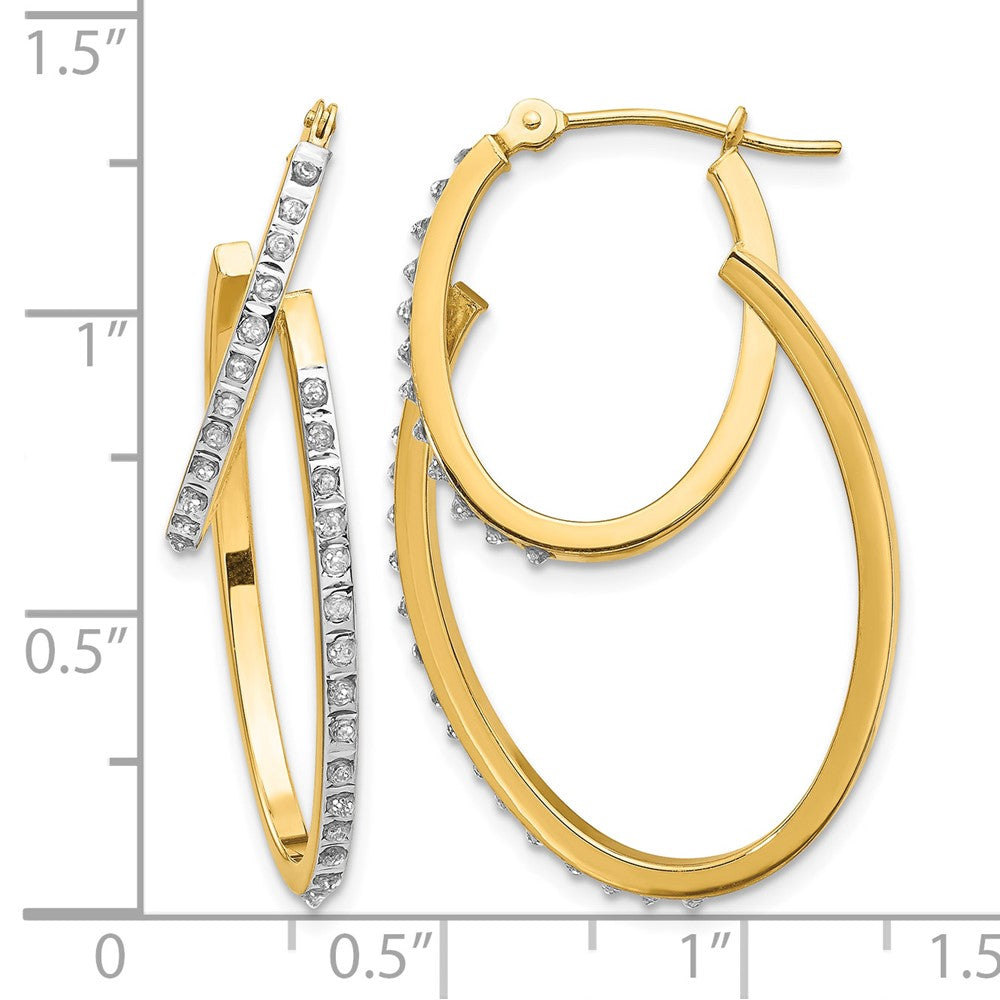 14k Diamond Fascination Dia. Dust/Accent Double Hoop Earrings