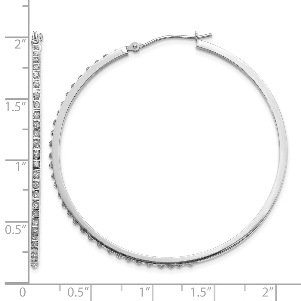 14k WG Diamond Fascination Dia. Dust/Accent Hoop Earrings