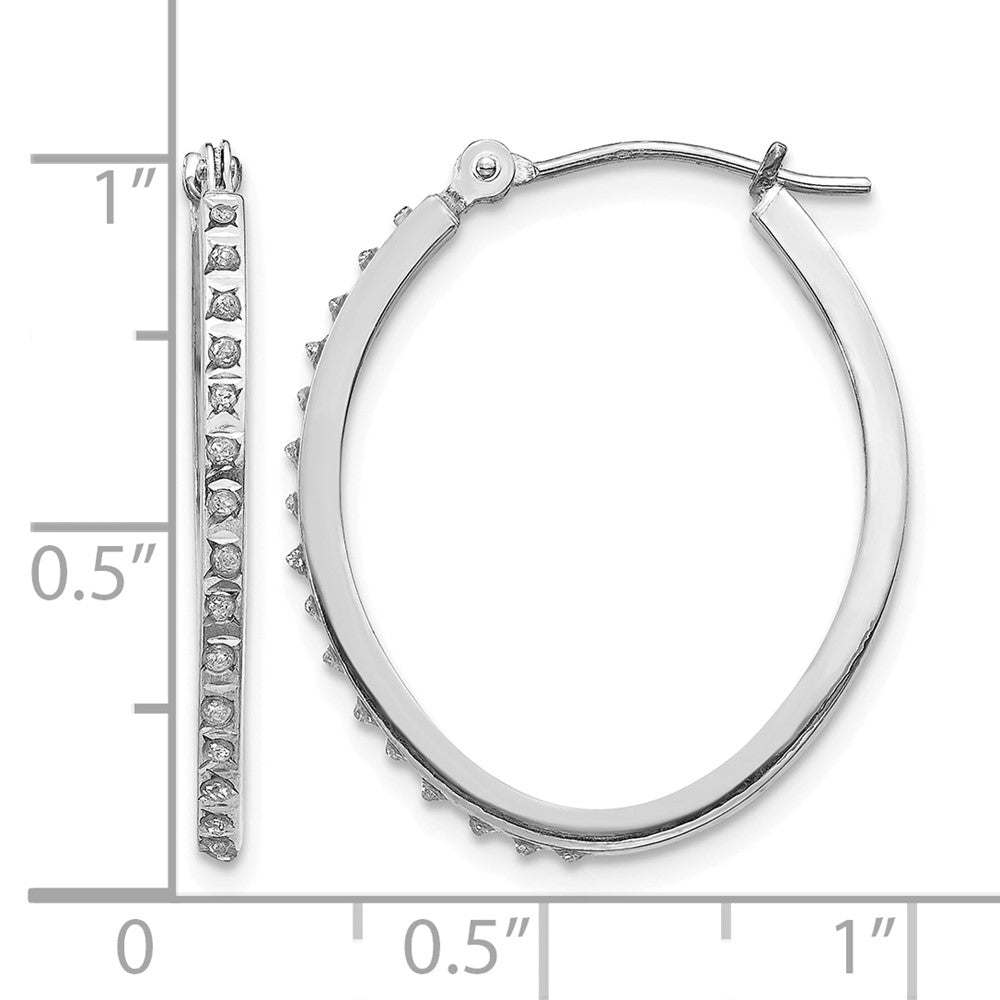14k WG Diamond Fascination Diamond Dust/Accent Oval Hoop Earrings