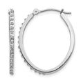 14k WG Diamond Fascination Diamond Dust/Accent Oval Hoop Earrings
