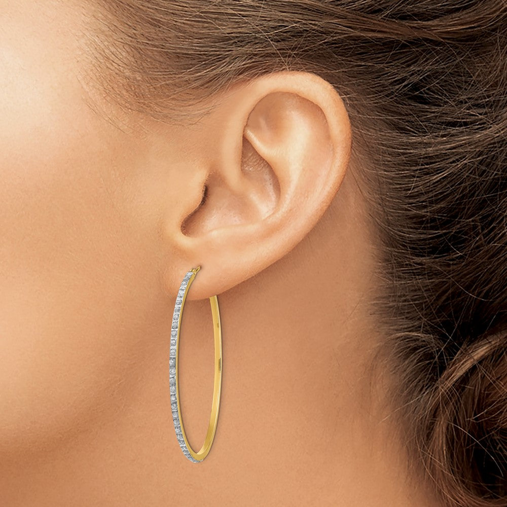 14k Diamond Fascination Dia. Dust/Accent Hoop Earrings