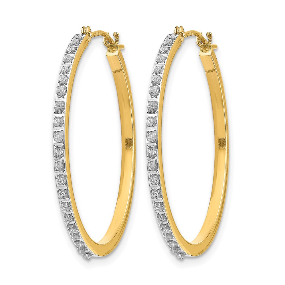 14k Diamond Fascination Dia. Dust/Accent Hoop Earrings