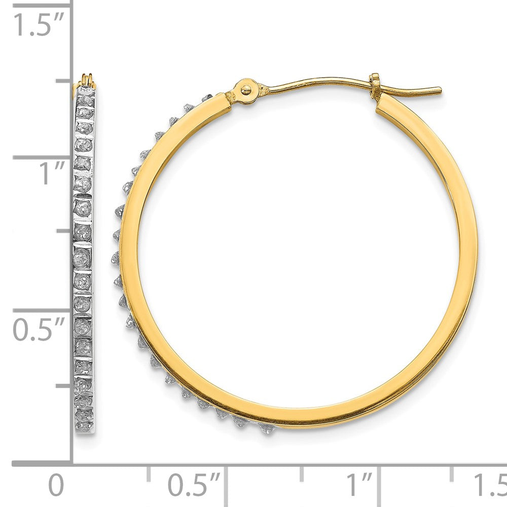 14k Diamond Fascination Dia. Dust/Accent Hoop Earrings