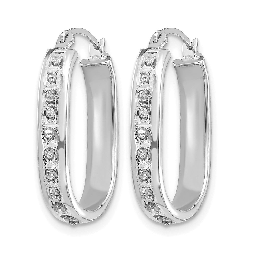 14k WG Diamond Fascination Diamond Dust/Accent Hoop Earrings