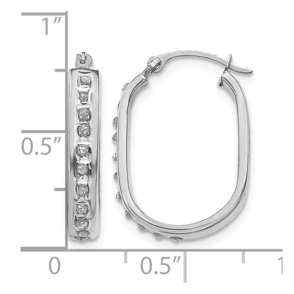 14k WG Diamond Fascination Diamond Dust/Accent Hoop Earrings