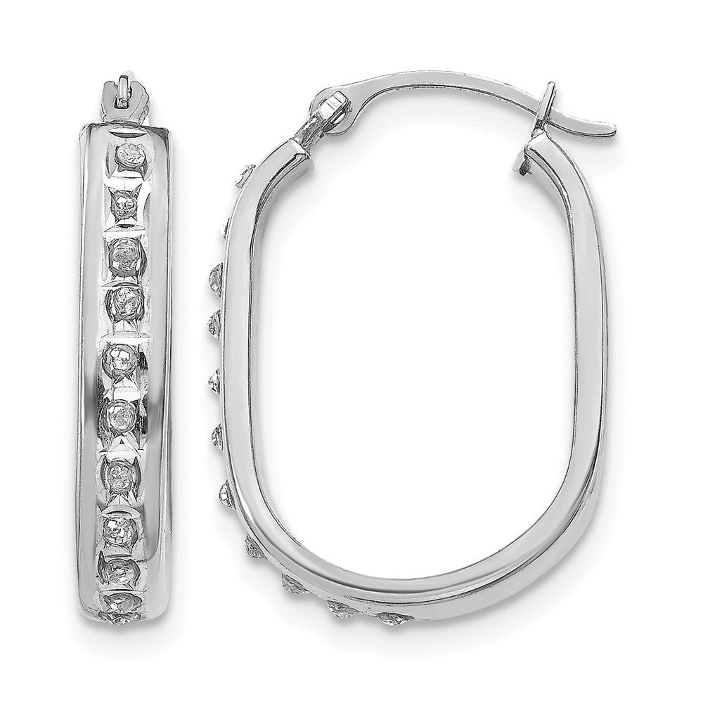 14k WG Diamond Fascination Diamond Dust/Accent Hoop Earrings