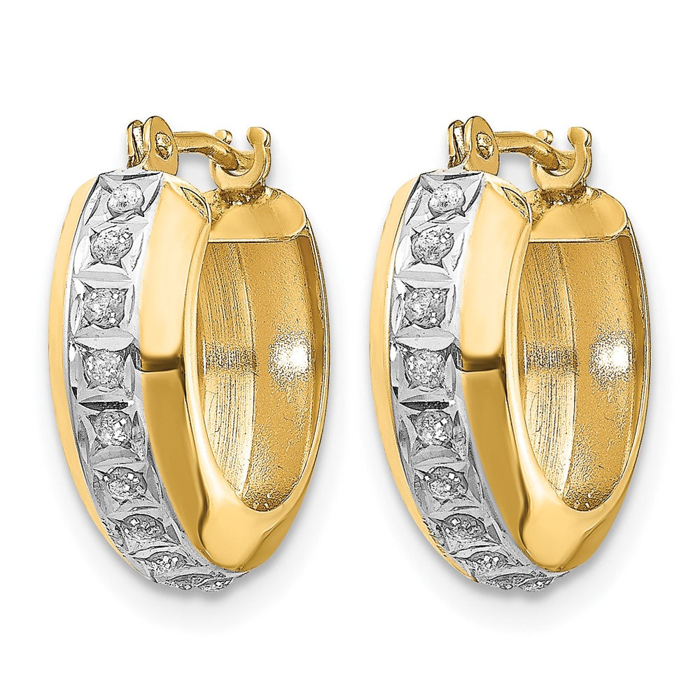 14k Diamond Fascination Daimond Dust/Accent Hoop Earrings