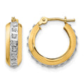 14k Diamond Fascination Daimond Dust/Accent Hoop Earrings