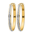 14k Diamond Fascination Diamond Dust/Accent Oval Hoop Earrings