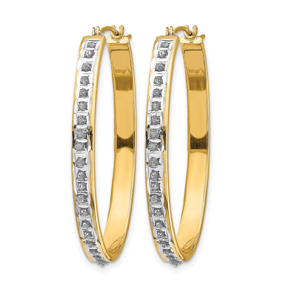 14k Diamond Fascination Diamond Dust/Accent Oval Hoop Earrings