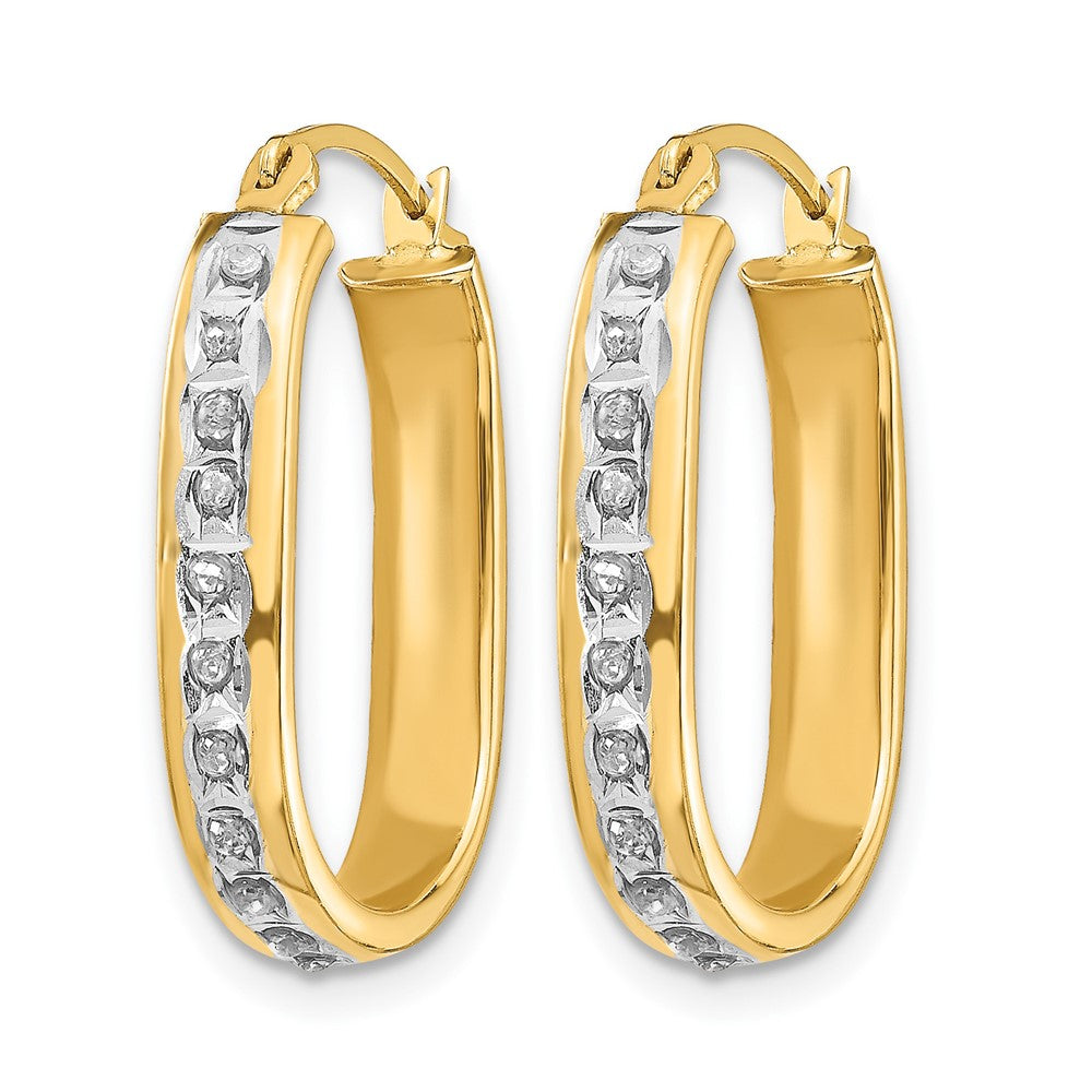 14k Diamond Fascination Diamond Dust/Accent Hoop Earrings