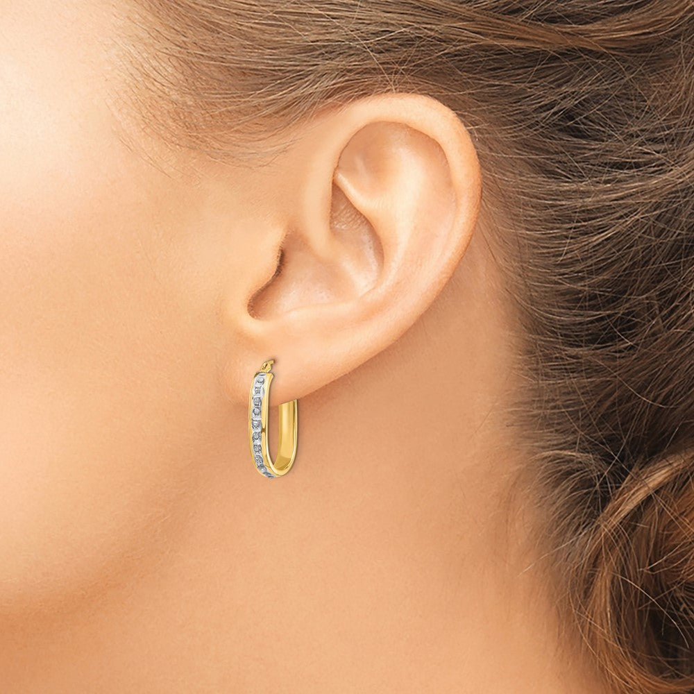 14k Diamond Fascination Diamond Dust/Accent Hoop Earrings